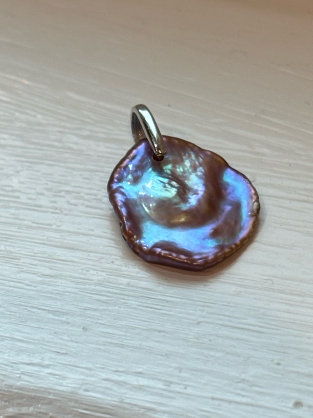 Iridescent pink Petal Pearl Pendant